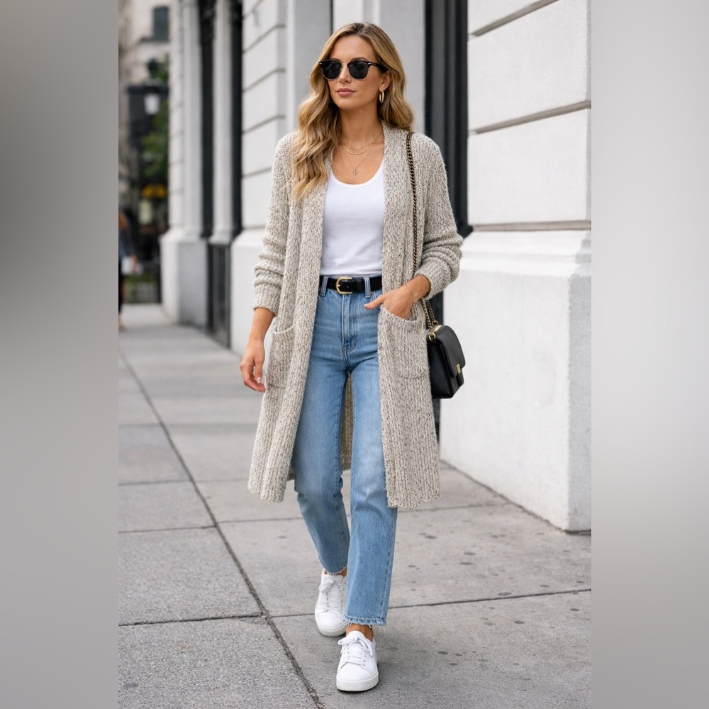 OUI open Knit Cardigan Sz10